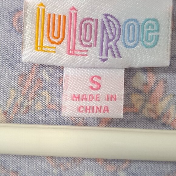 Lularoe Women's Irma S Short Sleeve Tunic Purple Floral Paisley Print New w/Tags - Picture 2 of 8